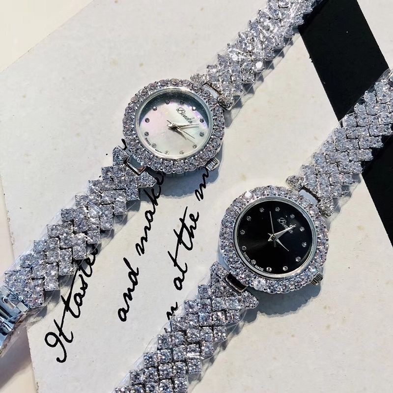 Dijia Watch Women's Fashion Rhinestone Full Diamond Women's Watch Diamond Waterproof Steel Band Women's Watch Bracelet Style Drop Shipping Watch