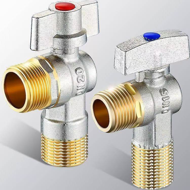 ボールコアフルオープン大流量アングルバルブ全銅製温水・冷水ガス給湯器ボールバルブ三角バルブスイッチ4点|undefined