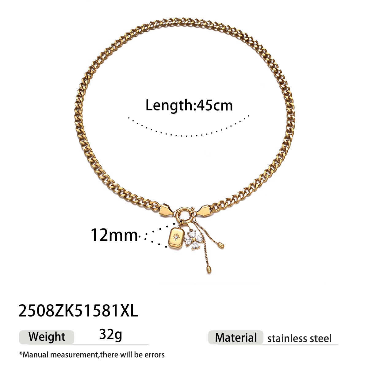 Collar de acero inoxidable TINA Europa y América de lujo ligero nicho collar de oro de 18 quilates acero de titanio no decolor zircon cadena clavícula ins viento