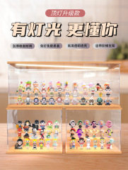 Blind Box Storage Rack POP MART Acrylic Display Case with Lights Action Figure Box Transparent Trendy Fun LEGO Placement Stand Large