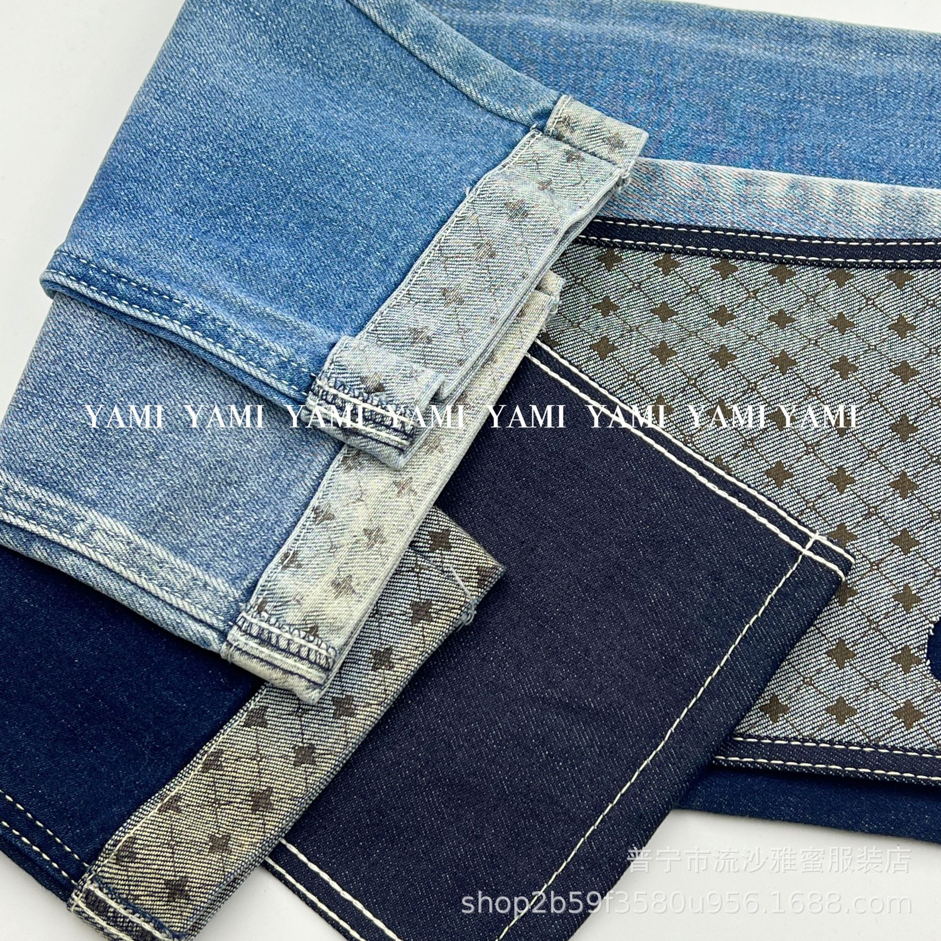 Fábrica de mezclilla al por mayor 7 Twist bambú stretch Denim Fondo impreso Denim tela impresa