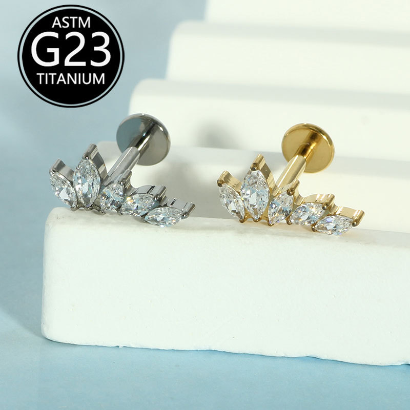Labret piercing jewelry detail image
