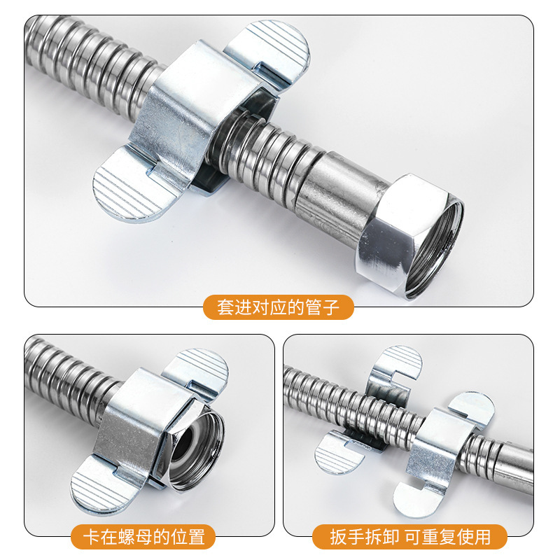 Llave Hexagonal para Mangueras de 4 Puntos de Hierro Desmontable para Mantenimiento de Grifo y Calentador de Agua