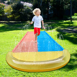 厂家直供草坪戏水玩具充气双人滑水道冲浪喷水垫 亚马逊跨境
