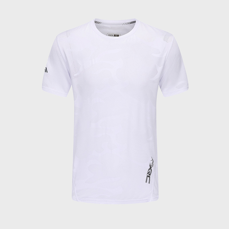 Transfronterizo Amazon Ice Silk Camiseta de manga corta de secado rápido Deportes para hombres Correr Casual Fitness Tops transpirables Cuello redondo
