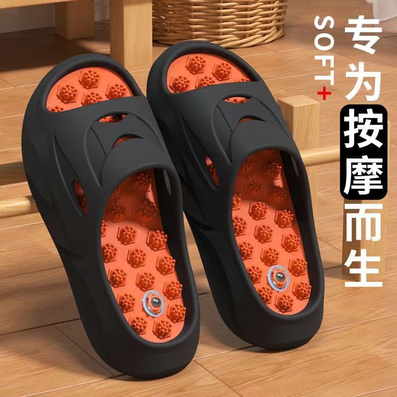 Acupressure slippers for men, outdoor and indoor non-slip sandals, summer sports and leisure comfortable slip-on slippers