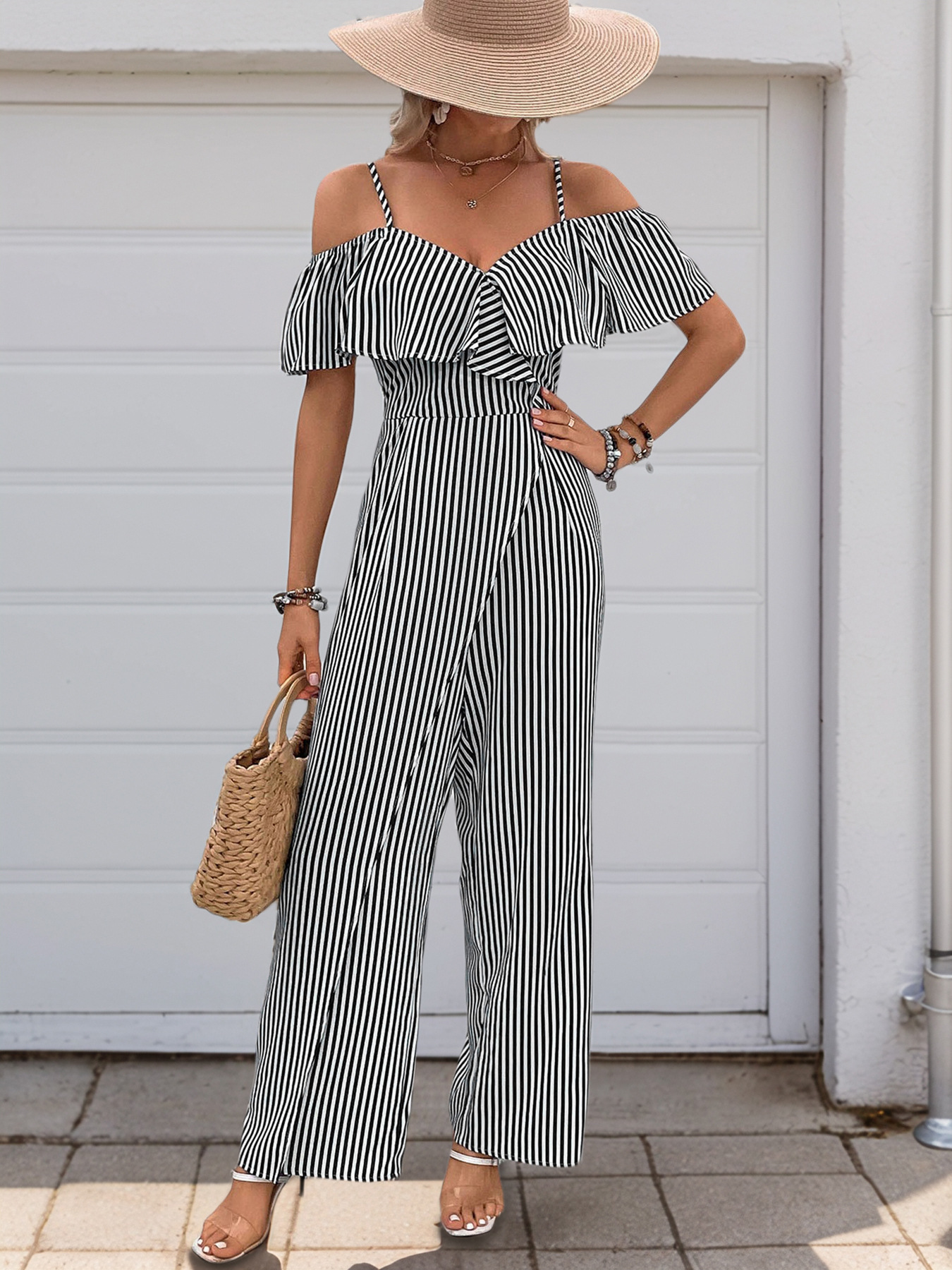 Striped Wide Leg Jumpsuit