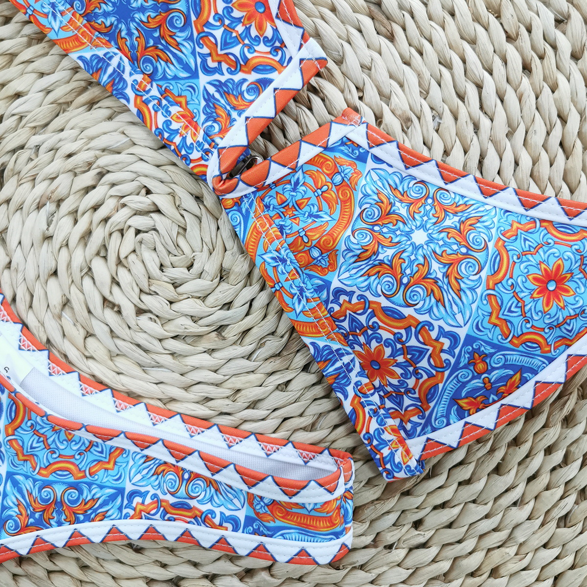 126g Weight Sexy Feel Of Sensation Mid Waist Panties Waist Bikini Panties Style Bralette Bra Category Polyester Fabric Type 2 Pieces Set Quantity Swimming Pool, Beach Occasion Multicolor Pattern Women's Gender Women's Multicolor 2 Pieces Set Bikinis Swimwear 12