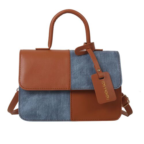 Stitching trendy texture fashion bag for women  summer simple new small square bag casual armpit single shoulder casual bag