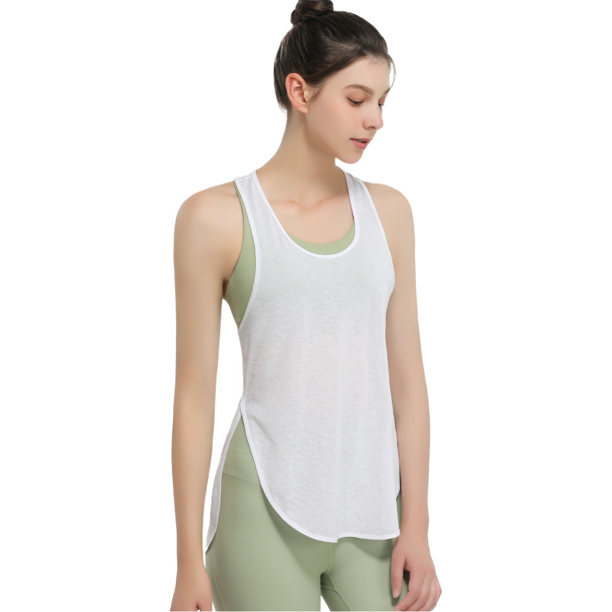 Chaleco deportivo europeo y americano ropa exterior de las mujeres ropa de entrenamiento de larga duración sin mangas de secado rápido camiseta suelta ropa de yoga superior