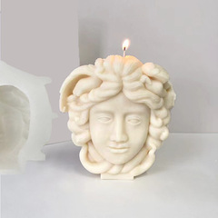 Medusa head candle mold Greek goddess statue body face snake hair aromatherapy plaster silicone mold