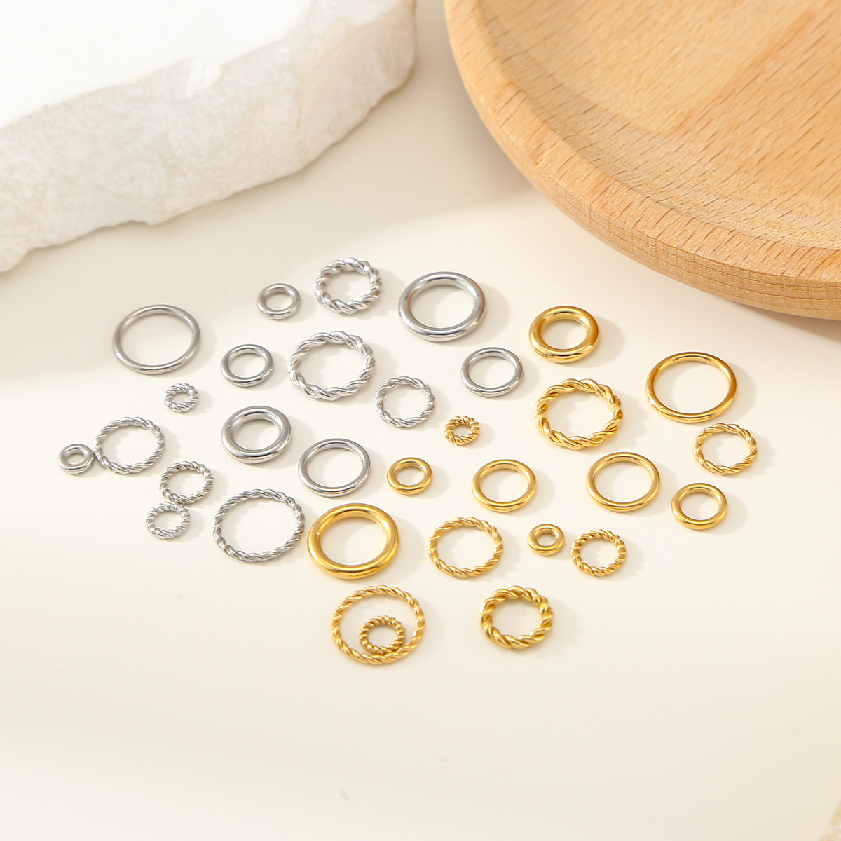 Stainless Steel Twist Ring Connector Geometric Circle DIY Supplies Accessories Decorative Twist Ring
