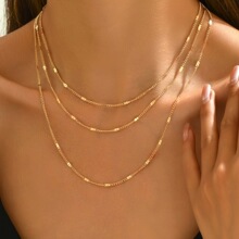G 46743 Multi-Layer Gold Chain Necklace 多层金链项链 专