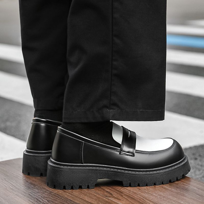 Chaussures Derby tendance pour homme ShoeVault, automne, style britannique décontracté, semelle épaisse et élégante, style rétro, rehaussantes, en cuir._voghion.com