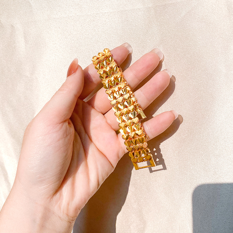 Amor clip pulsera arreglada para hombres y mujeres vietnamita arena oro viento chino joyería transmisión en vivo