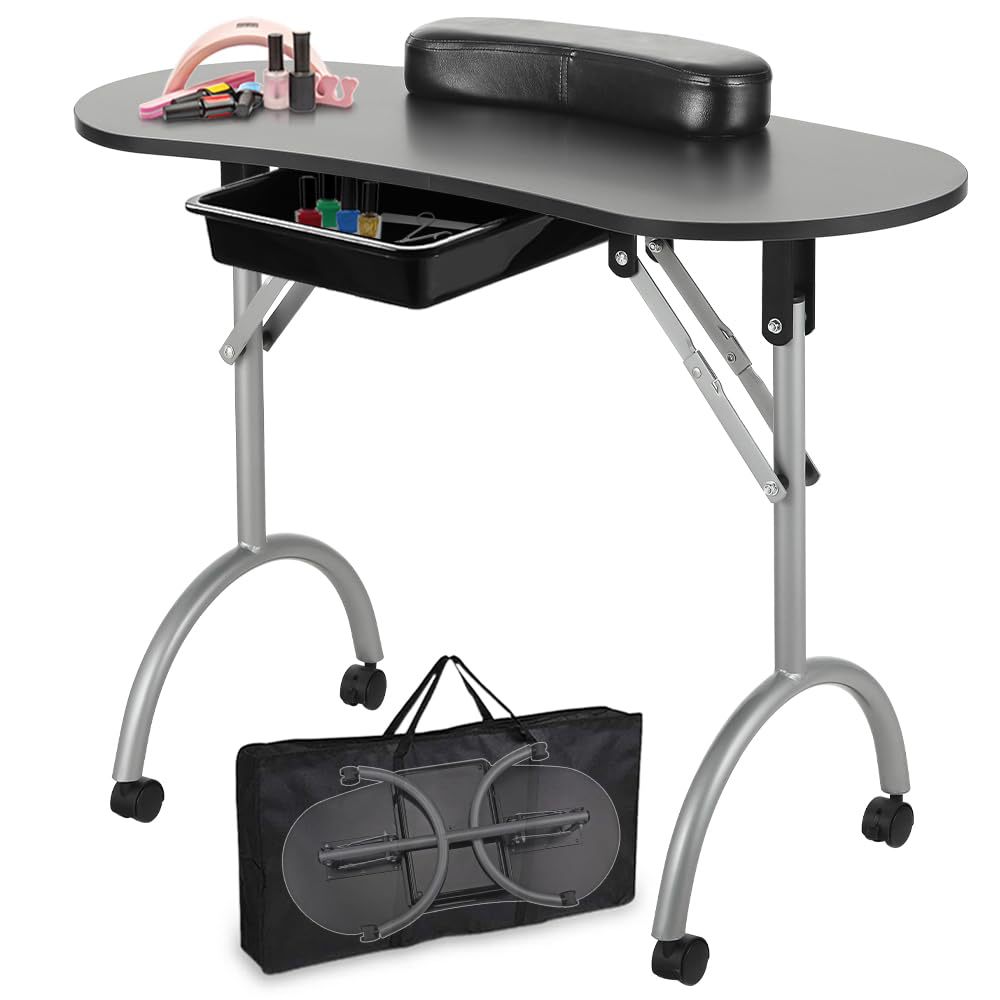 Mesa de manicuras portátil transfronteriza plegable lámpara de mesa de manicuras mesa de belleza con aspiradora mesa de manicuras fabricantes al por mayor