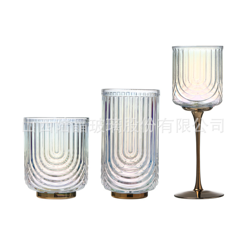 Japón en forma de U taza de vidrio galvanizado en taza de café de viento casera bebida de jugo taza al por mayor