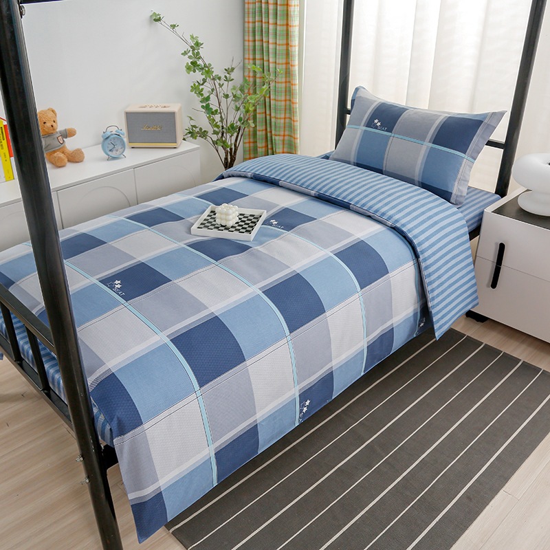 Juego de algodón de tres piezas para dormitorio de estudiantes, juego de seis piezas de algodón puro, funda de edredón, litera, kit de dormitorio, compra al por mayor