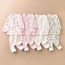 分代发儿童保暖家居服套装女孩卡通长袖棉毛秋衣秋衣出口日本纯棉