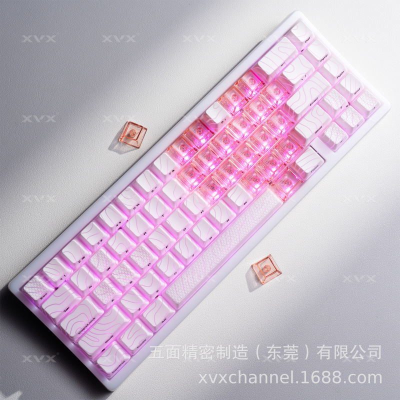 xvx 愛パーソナライズされたカスタマイズされた磁気軸メカニカルキーボードオリジナルマオ高透明発光 PC キーキャップクロスボーダー|undefined