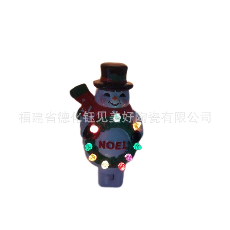 UL US standard 360° rotating plug ceramic Christmas tree snowman…