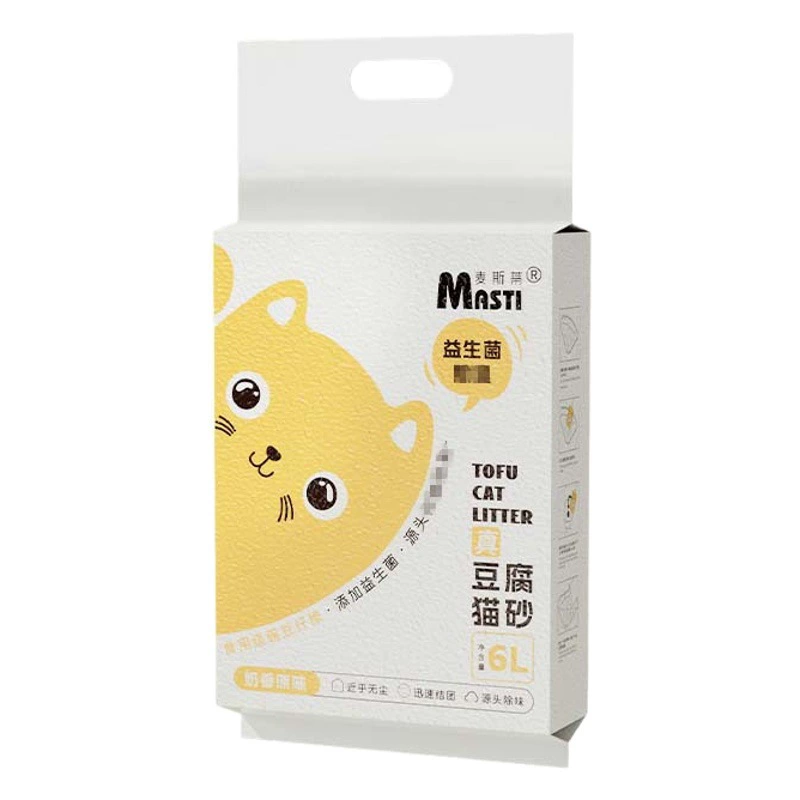 Наполнитель для кошачьего туалета на растительной основе, 2kg пробиотика, дезодорирующий, 2-килограммовый пакет для взрослых кошек и котят, с низким содержанием пыли, впитывающий, смываемый наполнитель из горохового волокна