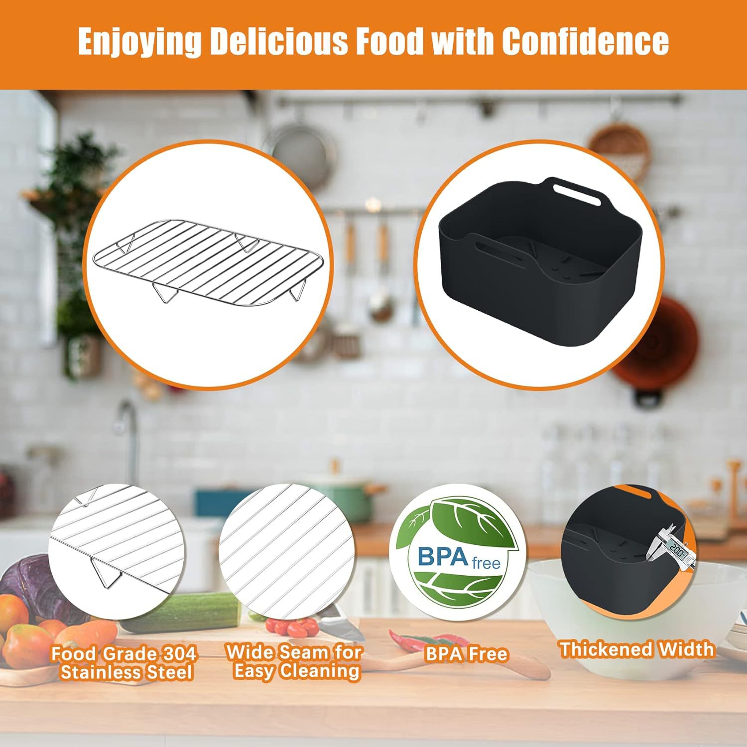 Transfronterizo freidora de aire doble olla accesorios AF400UK doble olla parrilla Parrilla de horno rectangular