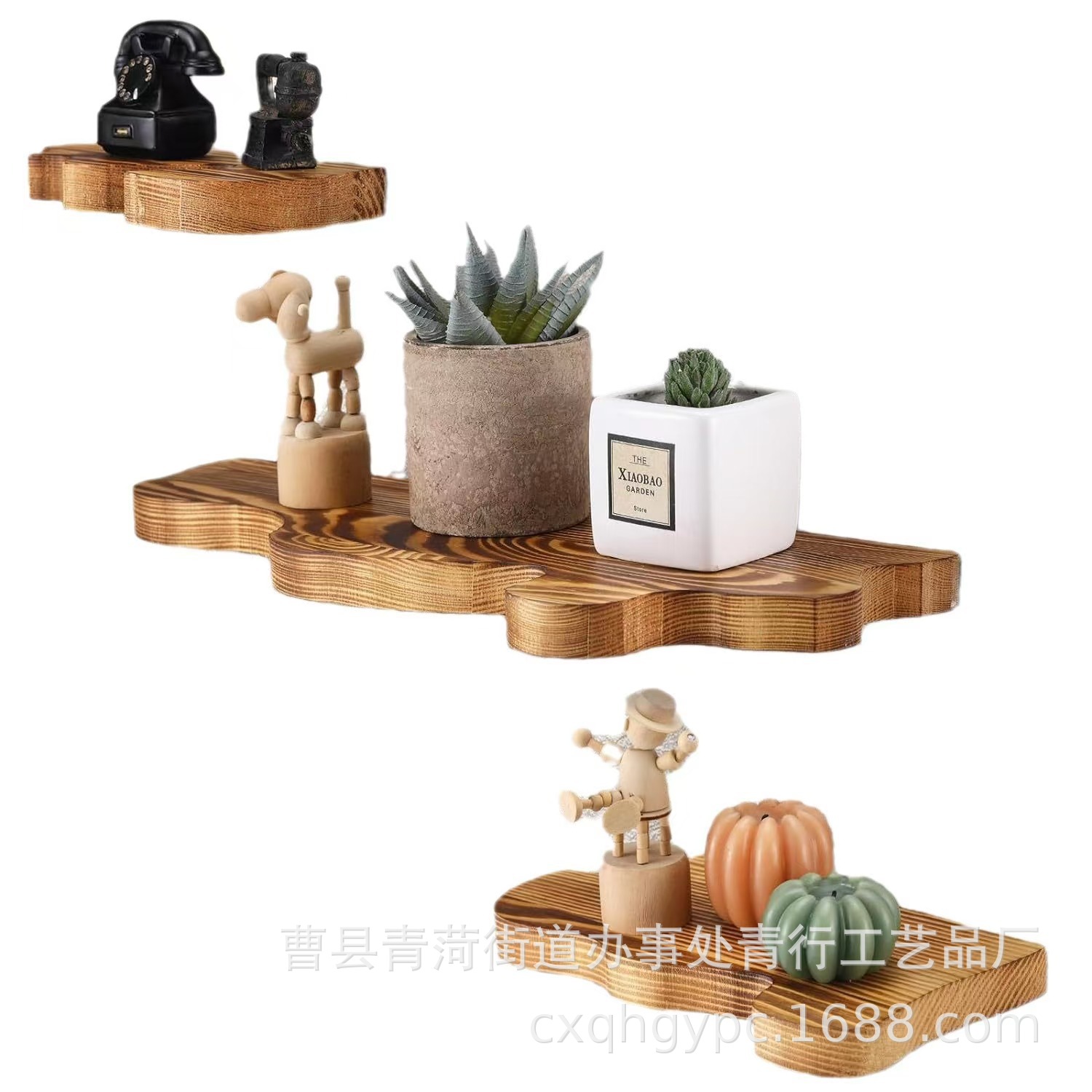 现代简约实木墙上置物架客厅卧室零食隔板架收纳展示架电视背景