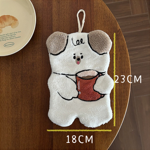 Cartoon Cute Puppy Hand Towel Hanging Hair-Free Home Goods Super Absorbent Children's Hand Towel