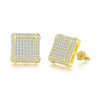 Men's earrings hip-hop style, zirconium, accessory, diamond encrusted, micro incrustation, European style