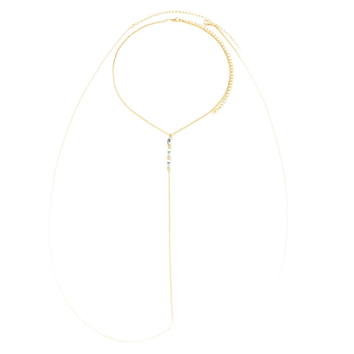 Europa y América de moda geometría cadena de pecho femenina simple personalidad cadena de cuerpo creativa joyería de aleación callejera temperamento sexy