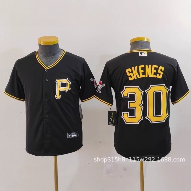 2026新款欧美MLB刺绣美式儿童棒球服短袖童装海盗队外贸现货30号