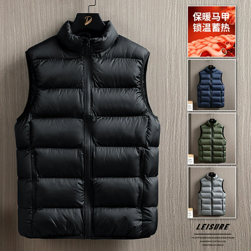 Demi-season vest with down, jacket