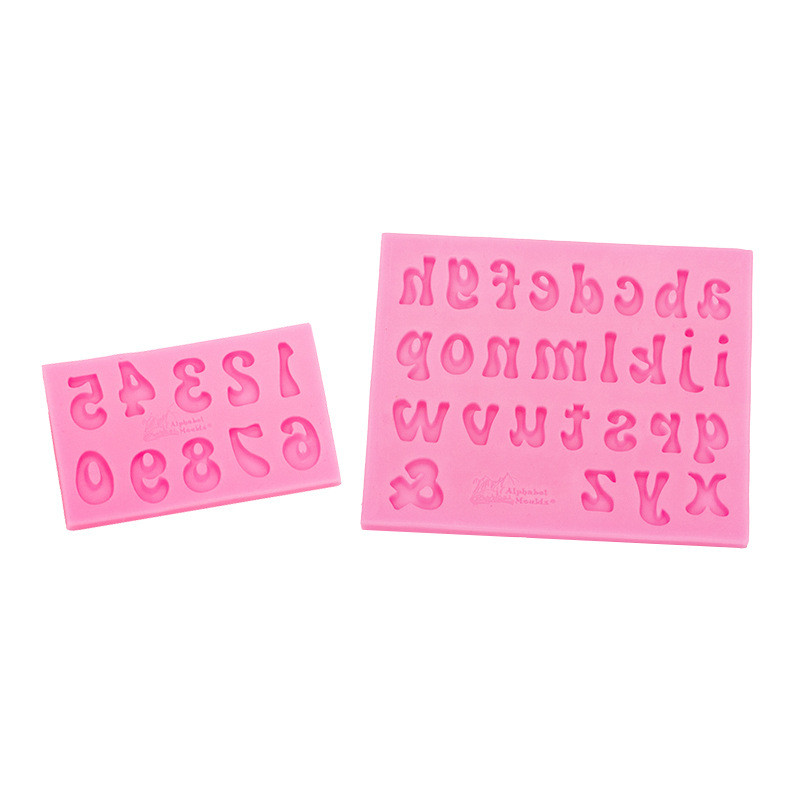 Inglés carta fondant silicona molde decoración digital pastel de chocolate accesorios epoxi