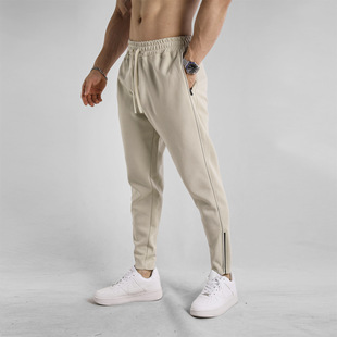 Spring and Autumn cotton long sweatpants men's new slim fit ankle zipper ankle-tied casual youth versatile sports Outdoor