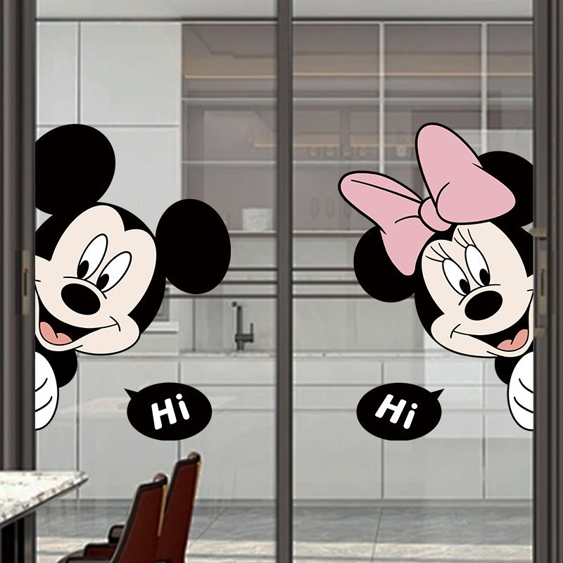 Creative Glass Stickers Cartoon Mickey Animal Decoration Anti-Collision Door Stickers Kitchen Balcony Sliding Door Window Stickers Creative Glass Stickers Cartoon Mickey Animal Decoration Anti-Collision Door Stickers Kitchen Balcony Sliding Door Window Stickers