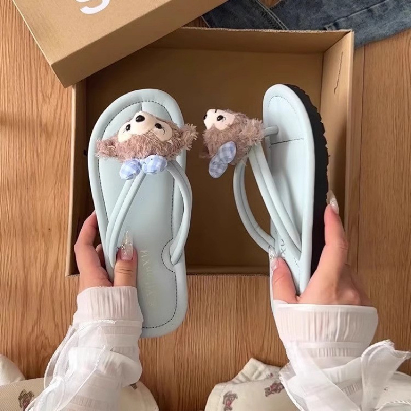 Transfronterizos lindos dulces de dibujos animados nuevas zapatillas de clip de pies de alto valor de cara zapatillas de ocio al aire libre zapatillas frías image 10
