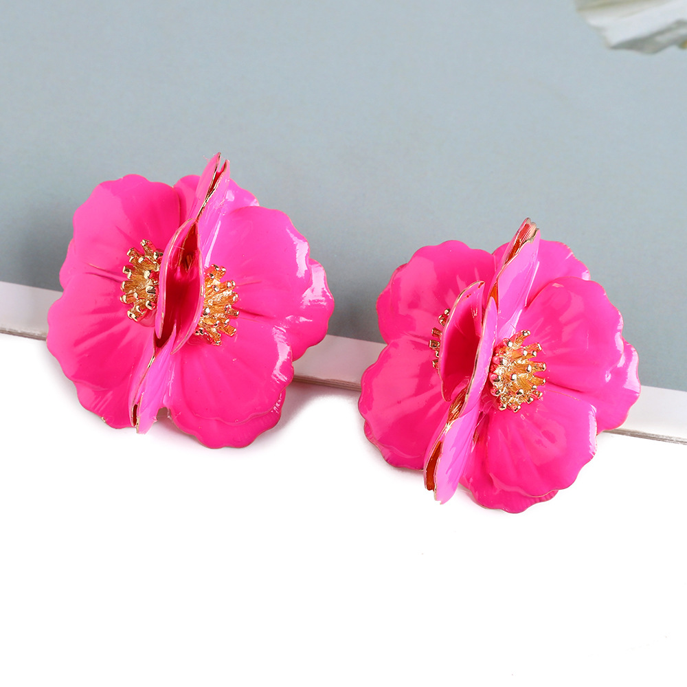 1 Pair Fashion Flower Metal Plating Women's Ear Studs display picture 9