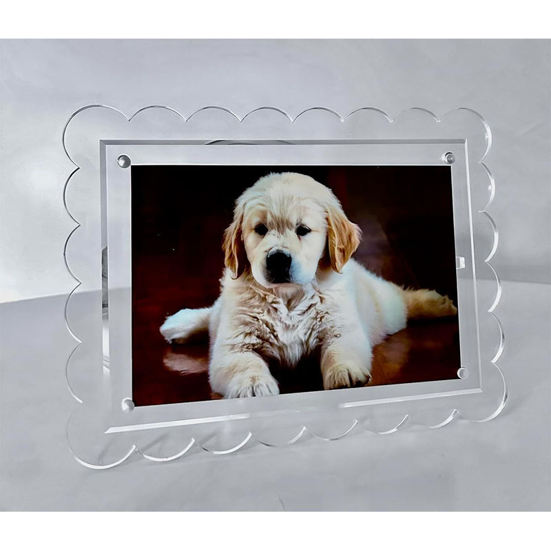 Cross-border acrylic transparent fan-shaped photo frame with magnetic desktop display for high-definition minimalist pictures