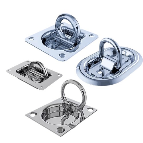 Gofiya stainless steel D-shaped pull handle heavy-duty rope binding ring floor fixed pull ring half-round suitcase handle