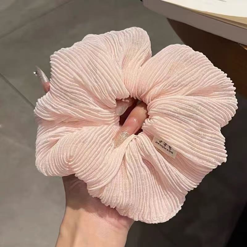 핑크 주름 대장 머리끈