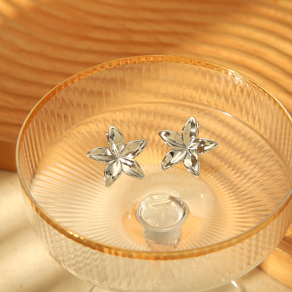 Geometric, Flower Pattern 1 Pair IG Style Vintage Style Flower 304 Stainless Steel 18K Gold Plated Ear Studs