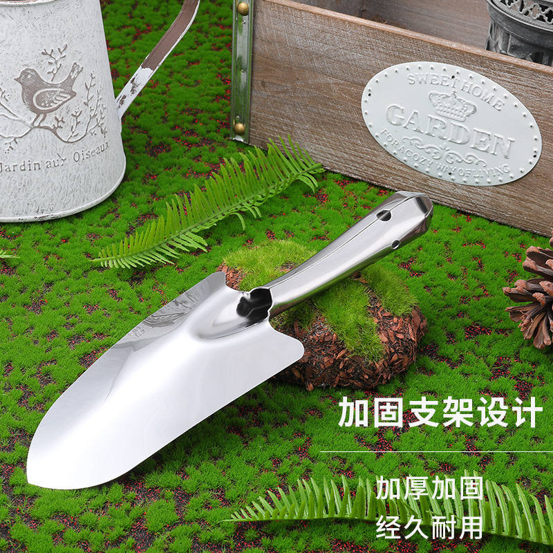 ステンレス鋼の小さなシャベルガーデニングガーデンツールシャベル多肉植物の植栽花と野菜の屋外掘削花シャベル|undefined