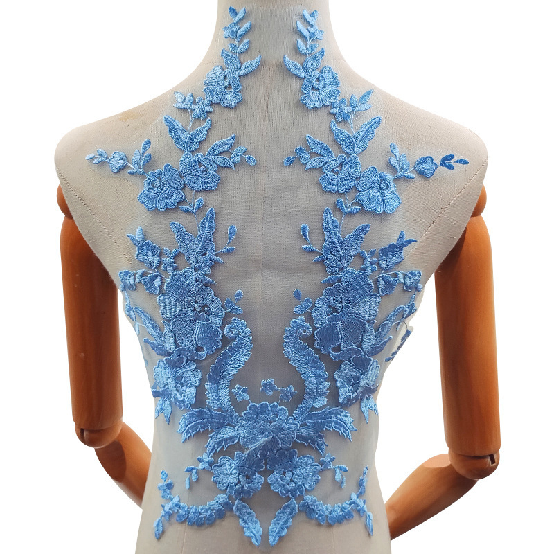 Mesh embroidered back collar polyester filament embroidered corsage DIY lace accessories wedding accessories