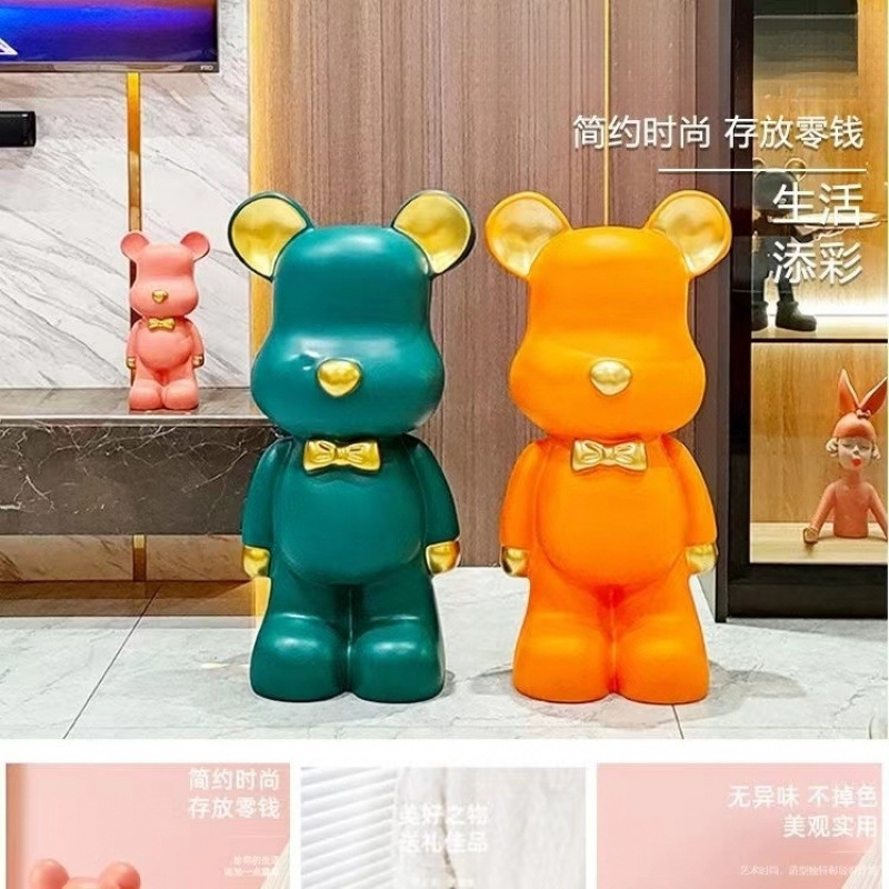 暴力熊貯金箱はネットレッドの家庭用置物の新しい家の賃貸住宅の子供の女の子しか入れられない|undefined