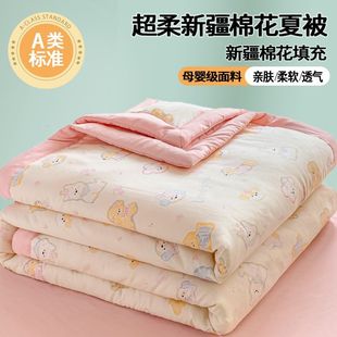 New 100% Cotton Summer Quilt for Two, Air-Conditioned Quilt for Summer Dormitory, Machine Washable Single Summer Cool Quilt, Thin Quilt