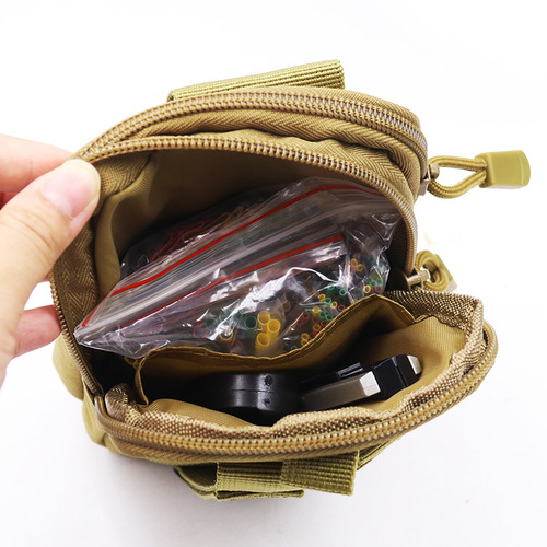 Outdoor leisure sports tactical waist bag men's mobile phone bag wearing belt vertical camouflage hanging bag military fan waist bag large capacity