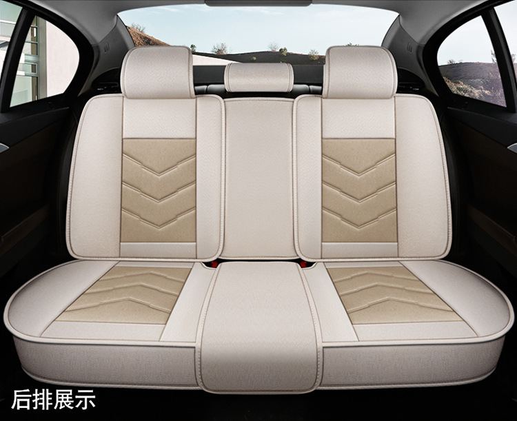 Four-Season Universal Fabric Seat Cover, Car Seat Cover, All-Inclusive Seat Cushion, New Five-Seater Fully Enclosed Linen Car Seat Cushion