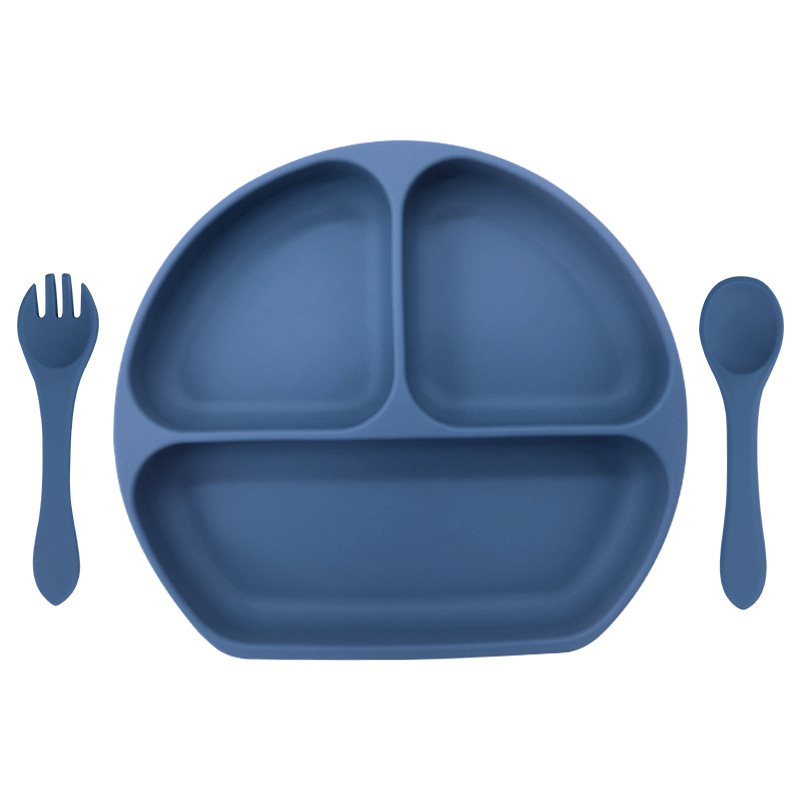 다크 블루 (웃는 접시 실리콘 포크 스푼 380g)