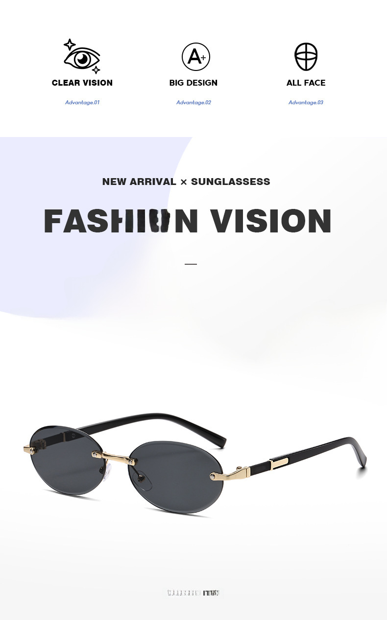 1584 New European and American Trendy Cut Edge Distinctive Oval Frame Sunglasses 2024 New Arrival Frameless Hot Girls Hip Hop Sunglasses_voghion.com